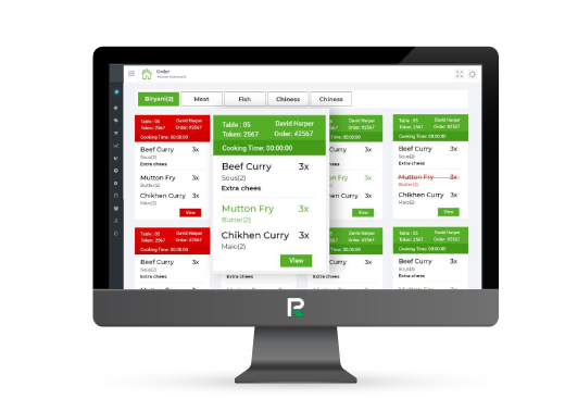 kitchen display system for burger POS